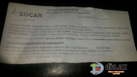 "Azəriqaz"dan vətəndaşlara müəmmalı xəbərdarlıq