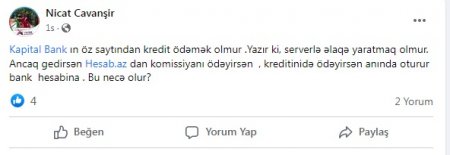 "Kapital Bank"dan öz müştərilərinə TƏLƏ...