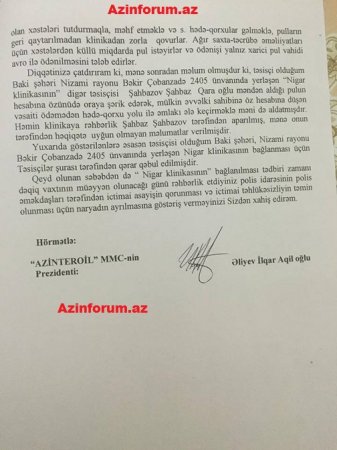 "Nigar" Klinikasında baş verənlərin izi ilə...