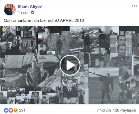 İlham Əliyev aprel döyüşlərini BELƏ YAD ETDİ