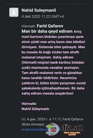 "Buta Airways" müştəriyə necə problem yaradır...