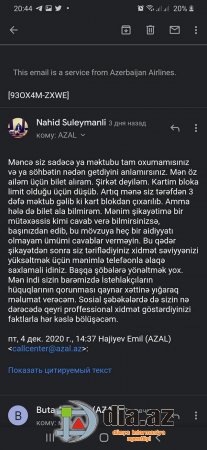 "Buta Airways" müştəriyə necə problem yaradır...