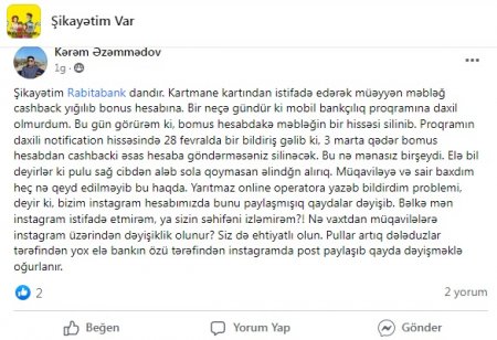 `Rabitəbank` müştərisini ƏLƏ SALIR?