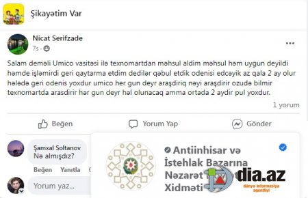 `Umico`da aldığı malı geri qaytardı... PULU QAYTARMIRLAR...