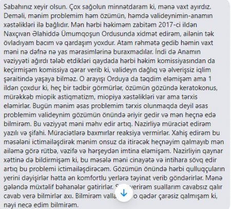 "Nazirliyə müraciət edirəm, amma reaksiya vermirlər"