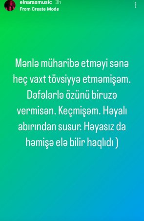 "Mənimlə müharibə etməyi sənə heç zaman..."