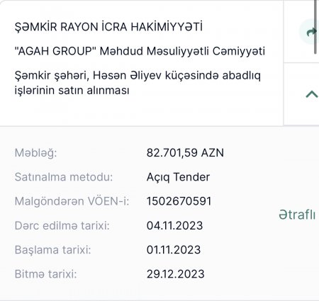 Şəmkir Rayon İcra Hakimiyyətinin keçirdiyi TENDERLƏRLƏ BAĞLI ŞOK FAKTLAR...