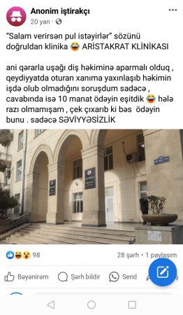 “Aristokrat” klinikasından narazılar ÇAĞIRIŞ etdi...