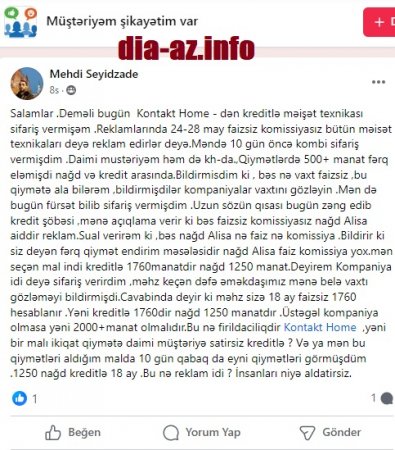 "Bu nə reklamdır... niyə yalan danışrsınız?"