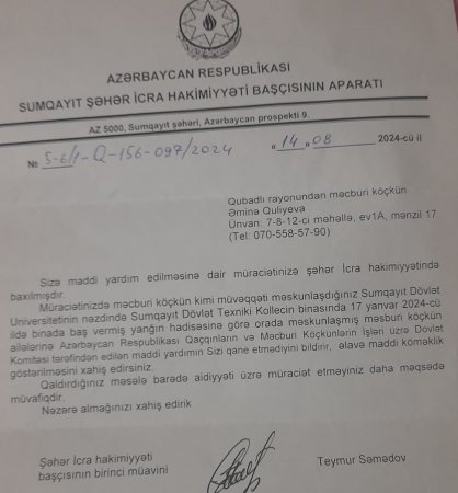 Evi yanan seçicisi İmamverdi müəllimi AXTARIR